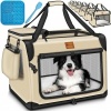 Afbeelding van TRESKO® Opvouwbare hondenbox met likmat en spatel, maat XXXL, Beige