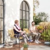 Afbeelding van Outsunny Rattan Bistroset - Staal, PE-Rattan - 54L x 66B x 76H cm - Geel