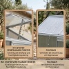 Afbeelding van Outsunny Polycarbonaat en Aluminium Kweekkas met Schuifdeur en Dakramen, 192 x 68 x 196 cm, Zilver