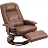 Afbeelding van HOMCOM Relaxstoel Kunstleer, Schuim - L78 x B87 x H100 cm - Bruin