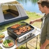 Afbeelding van Outsunny Gasbarbecue van roestvrij staal - 51,5L x 44B x 21H cm - Zwart