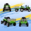Afbeelding van HOMCOM Elektrische Tractor met Aanhanger, Kinder Opzittractor met Afstandsbediening, Groen