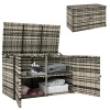 Afbeelding van Outsunny Buiten Kist, 350 l, 2 niveaus, PE-rotan, met gasveren en stalen frame, 118 x 57 x 69 cm, gr