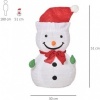 Afbeelding van Outsunny Verlichte Kerstman van Polyester, 30 x 51 cm, Groen, Rood en Wit