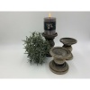 Afbeelding van Taupe LED stompkaars 10 cm met timer en waskaarseffect, echte vlam Be Dazzled