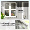 Afbeelding van Outsunny Tuinhuis van staal 211L x 133B x 190H cm - Donkergrijs