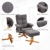 Afbeelding van HOMCOM massagestoel met ottoman - relaxstoel donkergrijs 80 x 86 x 99 cm