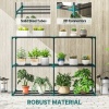 Afbeelding van Outsunny Bloemenstandaard - Staal, kunststof - 143x48x100 cm - Donkergroen