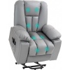 Afbeelding van HOMCOM Relaxfauteuil met afstandsbediening en zijvakken - Grijs