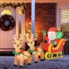 Afbeelding van HOMCOM Opblaasbare Kerstman op Slee 240x57x112 cm Rood en Geel