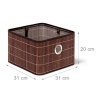 Afbeelding van Bamboe opbergmand - stof - badkamer - 20x31x31 cm - voor speelgoed - opvouwbaar - bruin