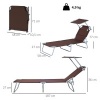 Afbeelding van Outsunny opvouwbare ligstoel met zonnedak (bruin) voor tuin en strand