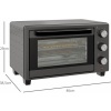 Afbeelding van HOMCOM Minibakoven van metaal, roestvrij staal - 46,4L x 38B x 28,5H cm - Grijs