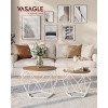 Afbeelding van VASAGLE 2x Ronde Salontafel - Groot en Klein - Stalen Frame - Honingbruin en Wolkenwit