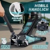 Afbeelding van TRESKO Hydraulische garagekrik 3 ton zwart, hefhoogte 75-510 mm, met 360° wielen en accessoires