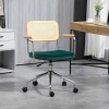 Afbeelding van HOMCOM Bureaustoel van Polyester en Staal, Groen, 60L x 57B x 86-94H cm