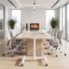 Afbeelding van Homcom Staand Bureau - MDF, staal - 60,5L x 52B x 75-114H cm - Wit