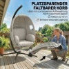 Afbeelding van Outsunny Schommelstoel - Verzinkt staal, polyester - 117L x 95B x 180H cm - Lichtgrijs