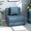 Afbeelding van HOMCOM Stoel-Bed van Polyester met Schuimvulling - Blauw 70x70x61 cm