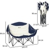 Afbeelding van Outsunny Campingstoel - Metaal, Oxford-stof - 134L x 50B x 92H cm - Blauw