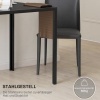 Afbeelding van HOMCOM Eettafel van staal met gehard glas 75x75x75 cm Zwart