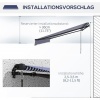 Afbeelding van Outsunny Zonnescherm met handbediening en bevestigingsmateriaal voor diverse oppervlakken