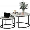 Afbeelding van HOMCOM salontafelset - MDF - metaal - lichtgrijs