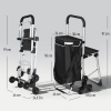 Afbeelding van HOMCOM Winkelwagen van Oxford-stof, aluminium, 46L x 59,5B x 97H cm, Zwart