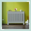 Afbeelding van Landelijke radiatorombouw - 83x112x19 cm - met plank - grijs