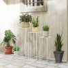 Afbeelding van Outsunny Plantenstandaard set - Metaal - 30x30x70 cm - Wit