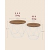 Afbeelding van VASAGLE 2x Ronde Salontafel - Groot en Klein - Stalen Frame - Honingbruin en Wolkenwit
