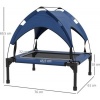 Afbeelding van PawHut Verhoogd Hondenbed met Luifel, Buitenbed voor Kleine en Middelgrote Honden Donkerblauw 76 x 6