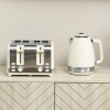 Afbeelding van HOMCOM Waterkoker- en Toaster-set, 1,7L, 2200W, Strix Thermostaat, 4-sleuven, Crèmewit+Zilver