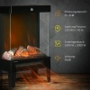 Afbeelding van HOMCOM Elektrische openhaard van staal met gehard glas - 40,5L x 20B x 62H cm - Zwart