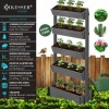 Afbeelding van KESSER® Verhoogd bloembed met etages, premium bloembak, bloementrap, plantentrap, groentebed, kruide