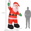 Afbeelding van HOMCOM Opblaasbare Kerstman 125x95x243 cm Rood van Polyester