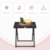 Afbeelding van Outsunny Opvouwbare rotan bistrotafel 40 x 40 cm zwart voor terras en balkon