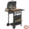 Afbeelding van Outsunny Gasbarbecue 5 kW, 2 branders, roestvrij staal, met zijtafel en thermometer