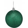 Afbeelding van Set van 110 donkergroene onbreekbare kerstballen met slinger
