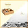 Afbeelding van HOMCOM Uittrekbare Bamboe Opbergbox voor Laden, 24,6 x 17,6 x 7 cm