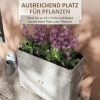 Afbeelding van Outsunny Houten Hoogbed met Opbergvak, Kruidenbed met Wielen, 110 x 50 x 95 cm, Wit