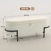 Afbeelding van HOMCOM Opslag Ottoman van Polyester en Staal, 114,5L x 40B x 48H cm, Roomwit