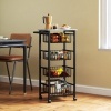 Afbeelding van HOMCOM Keukenwagen van staal en MDF, 49,5L x 31B x 91H cm, Lichtgrijs