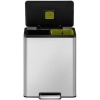 Afbeelding van EKO EcoCasa 2 recycling prullenbak 30+30 liter - RVS - Mat staal