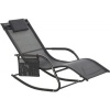 Afbeelding van Outsunny Schommelstoel Tuinstoel Lichtgrijs Metaal Mesh
