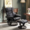 Afbeelding van HOMCOM Relaxfauteuil met voetensteun - Kunstleer, staal - Zwart