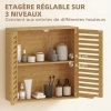 Afbeelding van HOMCOM Bamboe Wandkast 60x20x60cm Natuurlijk Hout