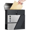 Afbeelding van Songmics Wandbrievenbus met kijkvenster RVS - 37x37 cm - zilver/antraciet met sleutels