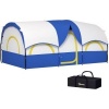 Afbeelding van Outsunny Campingtent Oxfordstof, Fiberglas - 435L x 251B x 195H cm - Donkerblauw + Wit