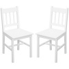 Afbeelding van HOMCOM Set van 2 Eetkamerstoelen, Witte Keukenstoelen van Grenenhout, 41 x 46,5 x 85,5 cm